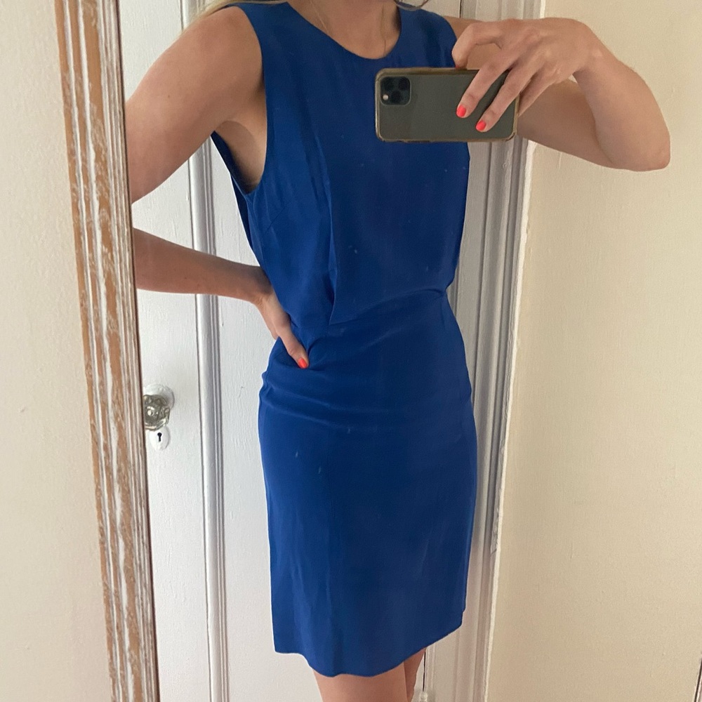 Aritzia Blue Silk Cocktail Dress